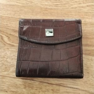Vintage Dooney & Bourke Croc Pattern Leather Wallet